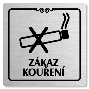 Zákaz kouření, 100x100mm, stříbrná, Texas